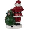 Decoración navideña Papá Noel con bola de nieve LED rojo, blanco, verde 26x16x36 cm