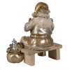 Clayre & Eef 6PR3937 Decoración Navideña Estatua Papá Noel Oro 15x11x17 cm
