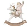 Clayre & Eef 6PR3939 Papá Noel Rosa 21x8x23 cm Figura Decorativa de Poliresina