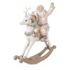 Clayre & Eef 6PR3939 Papá Noel Rosa 21x8x23 cm Figura Decorativa de Poliresina