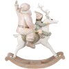Clayre & Eef 6PR3939 Papá Noel Rosa 21x8x23 cm Figura Decorativa de Poliresina