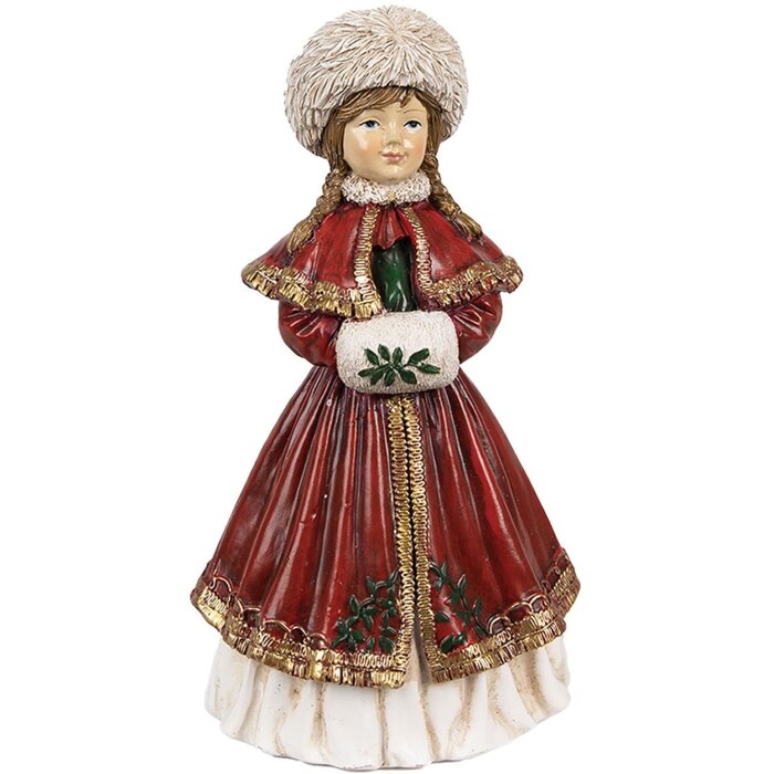 Clayre & Eef 6PR3943 Decoración Niña Rojo 9x7x17 cm