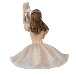 Clayre & Eef 6PR3944 Bailarina Decorativa Rosa Blanca 12x12x13 cm Poliresina