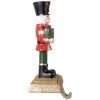 Clayre & Eef 6PR3950 Porta Medias de Navidad Cascanueces Rojo Verde 11x10x25 cm