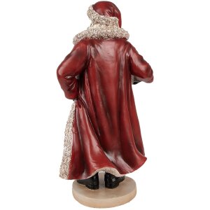 Clayre & Eef 6PR3951 Decoración Navideña Estatua Papá Noel Rojo 18x14x33 cm