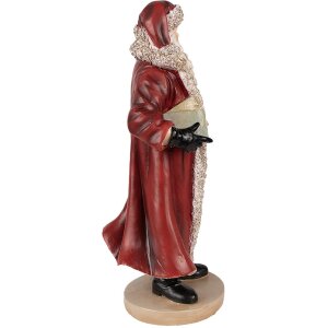 Clayre & Eef 6PR3951 Decoración Navideña Estatua Papá Noel Rojo 18x14x33 cm