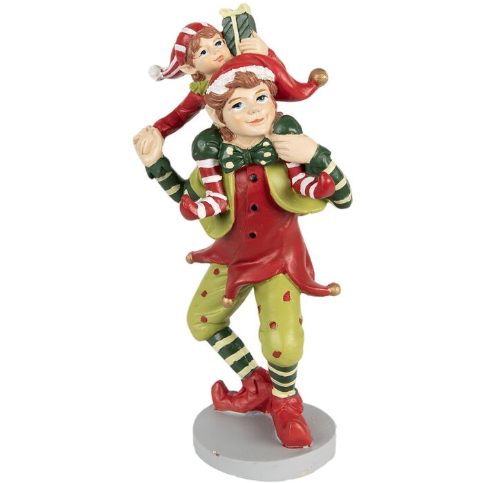 Clayre & Eef 6PR3972 Decoración Duende Rojo 12x9x19 cm Poliresina