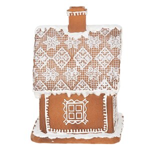 Clayre & Eef 6PR3974 Decoración Casa con LED Marrón 13x13x18 cm- 3xAAA