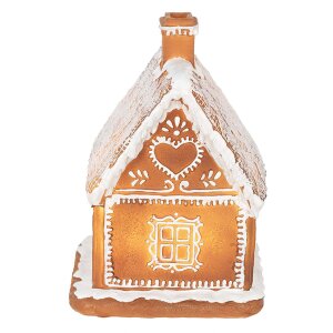 Clayre & Eef 6PR3974 Decoración Casa con LED Marrón 13x13x18 cm- 3xAAA