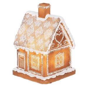 Clayre & Eef 6PR3974 Decoración Casa con LED Marrón 13x13x18 cm- 3xAAA