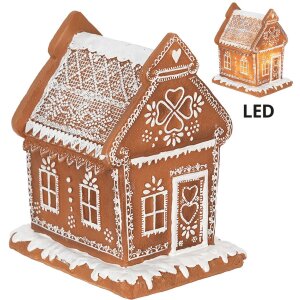 Clayre & Eef 6PR3975 Decoración Casa con LED Marrón 15x12x17 cm- 3xAAA