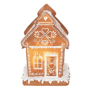 Clayre & Eef 6PR3975 Decoración Casa con LED Marrón 15x12x17 cm- 3xAAA