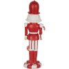 Clayre & Eef 6PR3984 Decoración Cascanueces Rojo Blanco 7x7x23 cm