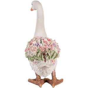 Clayre & Eef 6PR4896 Decoración Ganso Blanco Rosa 37x22x45 cm