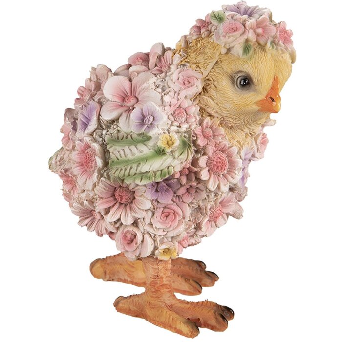 Clayre & Eef 6PR4897 Decorativo Pollito Rosa Amarillo 11x11x14 cm