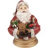 Clayre & Eef 6PR4908 Decoración Navideña Estatua Papá Noel Rojo 22x18x29 cm