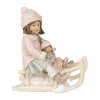 Clayre & Eef 6PR4911 Decoración de Navidad Estatua Niño Rosa 10x6x11 cm