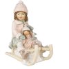Clayre & Eef 6PR4911 Decoración de Navidad Estatua Niño Rosa 10x6x11 cm