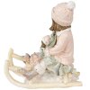 Clayre & Eef 6PR4911 Decoración de Navidad Estatua Niño Rosa 10x6x11 cm