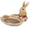 Clayre & Eef Decoración Conejo con Cuenco Color Oro Beige 22x21x15 cm