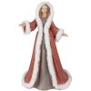 Clayre & Eef 6PR4935 Decoración de Navidad Estatua Ángel Rojo 26x20x40 cm