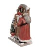 Clayre & Eef 6PR4945 Decoración Navideña Papá Noel LED Rojo Marrón 18x8x22 cm