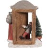 Clayre & Eef 6PR4945 Decoración Navideña Papá Noel LED Rojo Marrón 18x8x22 cm