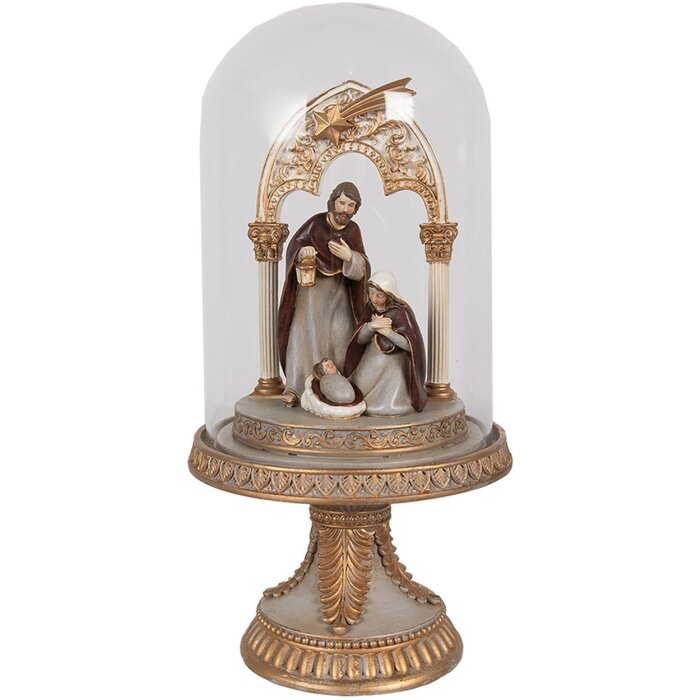 Clayre & Eef 6PR4947 Campana de vidrio decorativa dorada Ø 14x29 cm
