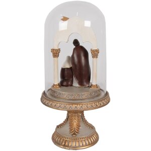 Clayre & Eef 6PR4947 Campana de vidrio decorativa dorada Ø 14x29 cm