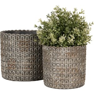 Clayre & Eef 6TE0494M Maceta Interior Gris Ø...