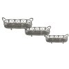 Cesta de almacenaje (juego de 3) gris, verde 55x25x16 - 48x22x14 - 41x18x12 cm