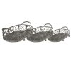 Cesta de almacenaje (juego de 3) gris, verde 55x25x16 - 48x22x14 - 41x18x12 cm