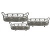 Cesta de almacenaje (juego de 3) gris, verde 55x25x16 - 48x22x14 - 41x18x12 cm