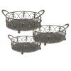 Cesta de almacenaje (juego de 3) gris, verde 45x39x16 - 37x32x15 - 31x26x13 cm