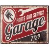 Clayre & Eef 6Y5201 Cartel Texto Rojo 25x1x20 cm Garaje 7-24