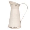 Clayre & Eef 6Y5399 Jarra Decorativa Metal Blanco 19x14x27 cm Estilo Campestre