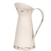 Clayre & Eef 6Y5399 Jarra Decorativa Metal Blanco 19x14x27 cm Estilo Campestre