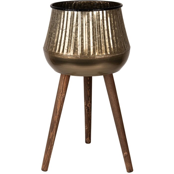 Clayre & Eef 6Y5402M Jardinera Color Cobre Marrón 35x35x60 cm
