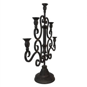 Clayre & Eef 6Y5475 Portavelas Negro 46x14x49 cm