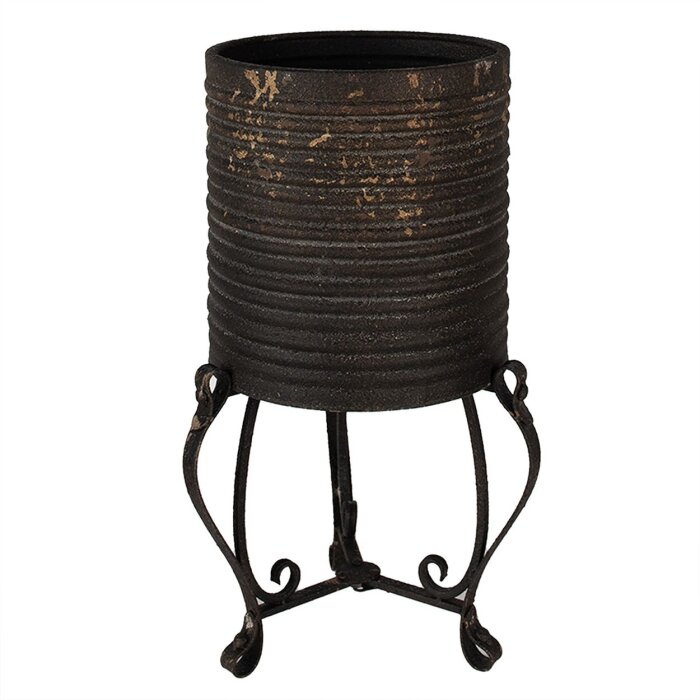 Clayre & Eef 6Y5476 Soporte para plantas de interior negro Ø 29x53 cm