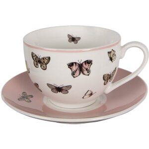Clayre & Eef BPDKS Taza con platillo 12x9x6 cm -...