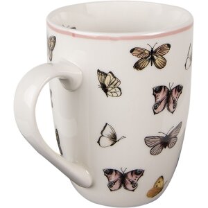 Clayre & Eef BPDMU Taza Blanco Rosa 350 ml