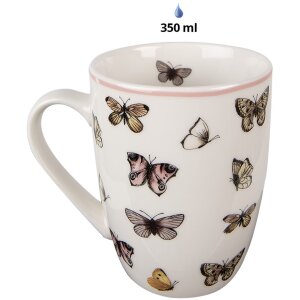 Clayre & Eef BPDMU Taza Blanco Rosa 350 ml