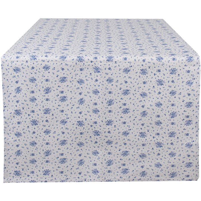 Clayre & Eef BRB64 Traves de Mesa Beige, Azul 50x140 cm
