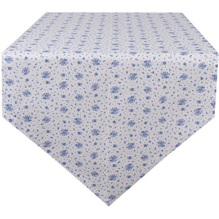 Clayre & Eef BRB65 Traves de Mesa Beige, Azul 50x160 cm