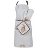 Clayre & Eef BSLC41 Delantal Beige Marrón 70x85 cm