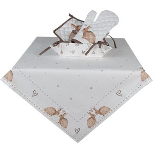 Clayre & Eef BSLC44 Guante de horno Beige Marrón 18x30 cm