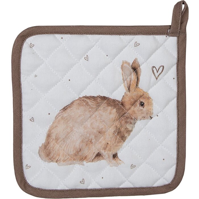Clayre & Eef BSLC45 Potholder Beige Marrón 20x20 cm