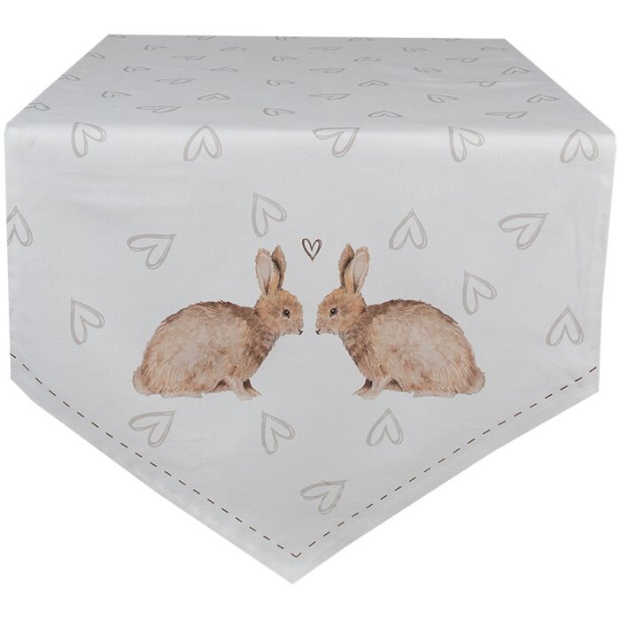 Clayre & Eef BSLC65 Traves de Mesa Beige Marrón 50x160 cm