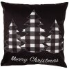 Clayre & Eef BWX23 Funda de Cojín Negro Blanco Feliz Navidad 45x45 cm